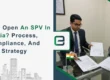 Two professionals discussing documents related to opening an SPV in India.