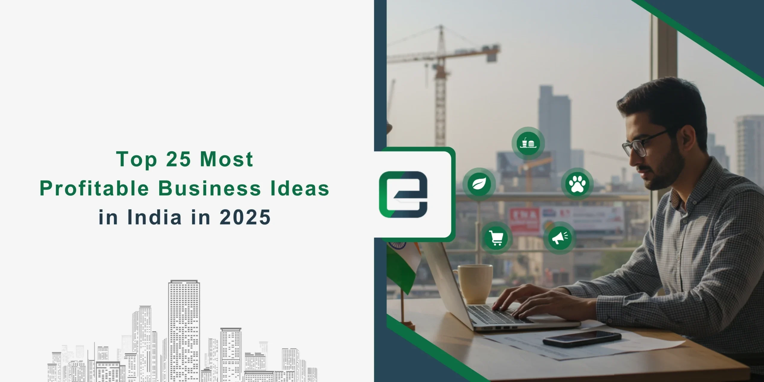 Top 25 Most Profitable Business Ideas in India in 2025 Entrepreneur working on laptop – Top 25 profitable business ideas in India 2025